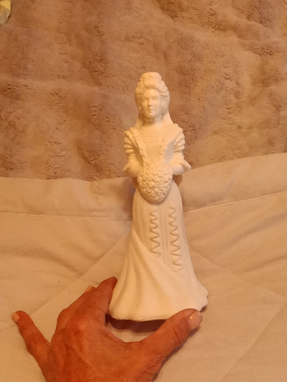White Ceramic Lady Figurine Decorative Statue
